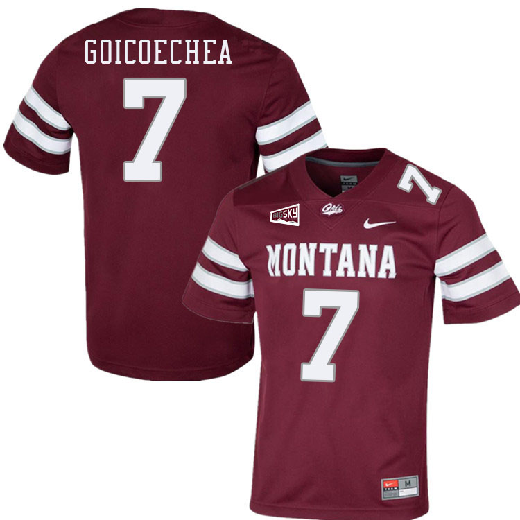 Montana Grizzlies #7 Kash Goicoechea College Football Jerseys Stitched Sale-Maroon